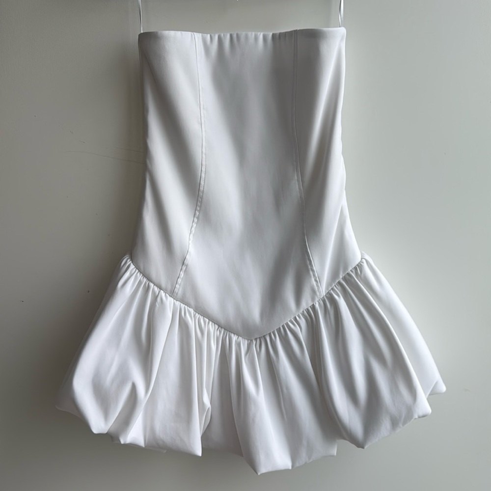 Zara White Balloon Skirt Dress - NEW
